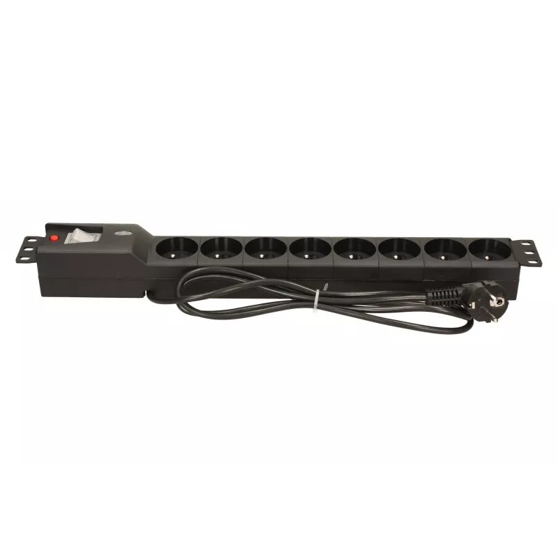 LESTAR LXARM 810 G-A K.:CZ 1,5M 19PDU Melns 8 maiņstrāvas kontaktligzdas 230 V 1,5 m
