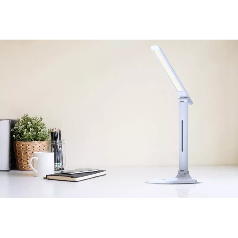 Galda lampa Hawk HW-LAMP01 balta LED ar regulējamu spilgtumu, regulējama svira