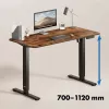 Ergo Office elektriski regulējams galds, maks. augstums 1160 mm, maks. slodze - 80 kg, bez sēd-stāv galda virsmas, melns, ER-400 B