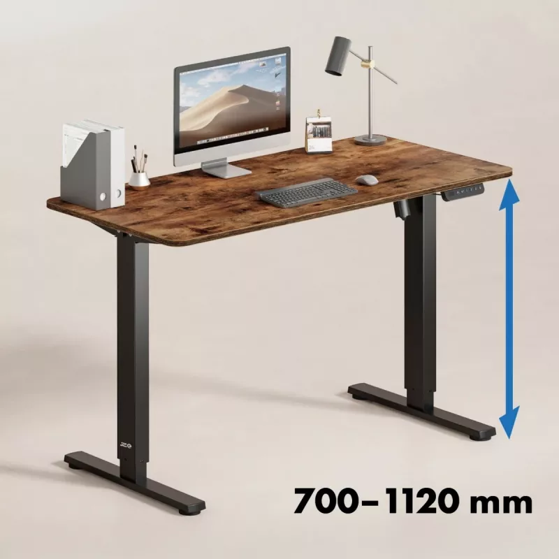 Ergo Office elektriski regulējams galds, maks. augstums 1160 mm, maks. slodze - 80 kg, bez sēd-stāv galda virsmas, melns, ER-400 B