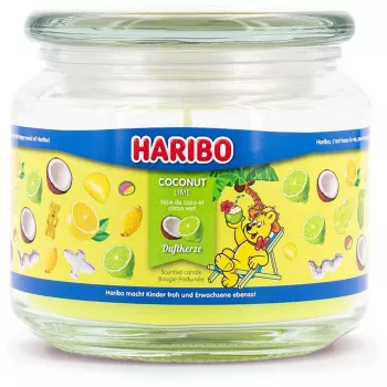 Haribo vaska svece Cilindrs A2165 — zaļa, 95 mm augstums, 100×100 mm pamatne, iekštelpām, 1 gab.
