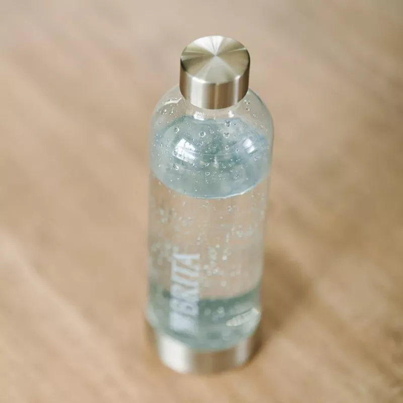 Gāzēšanas pudele BRITA 1043722 — nerūsējošais tērauds, 1 L, caurspīdīga, 2 gab. iepakojumā