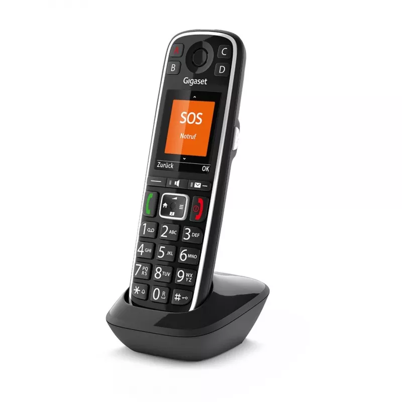 Gigaset E720HX Analog/DECT telefons ar zvanītāja ID, melns