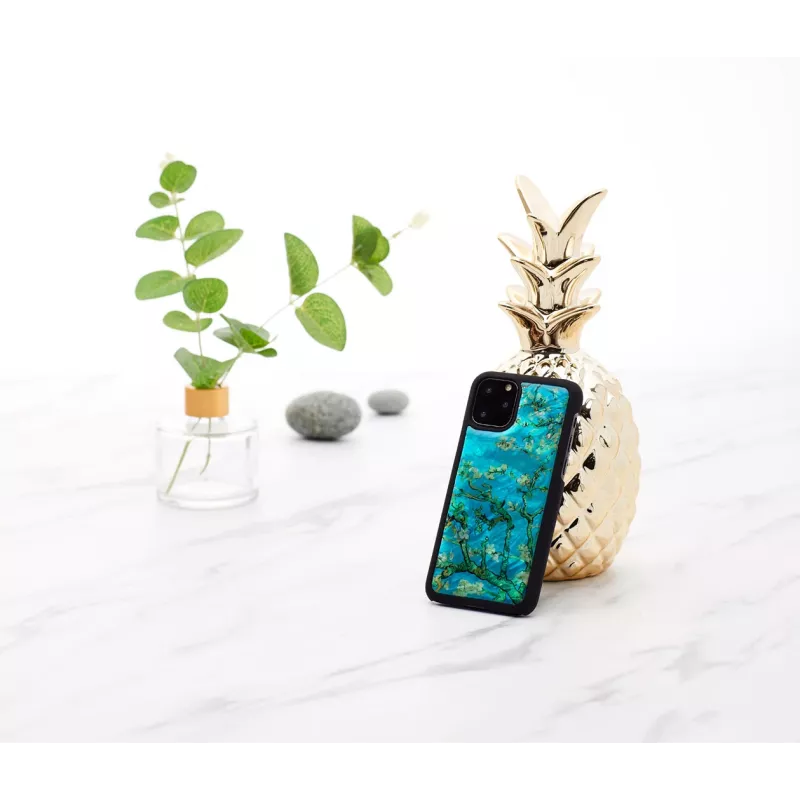 Viedtālruņa maciņš iKins iPhone 11 Pro — mandeļziedu melns, aizsargapvalks