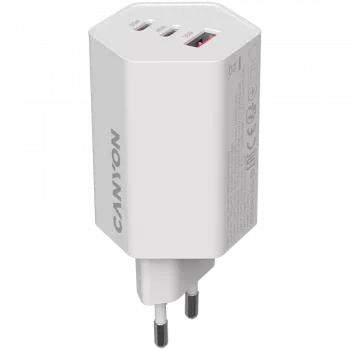 CANYON lādētājs HEXAGON 65 GaN 65W 2xPD 1xQC EU Balts CND-CHAHEX65W