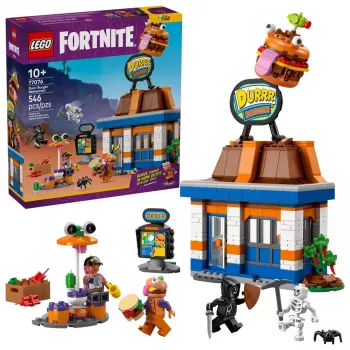 LEGO konstruktors LEGO FORTNITE 77076 Durrr Burger Restaurant rotaļu komplekts — 546 detaļas, 4 minifigūras, 270×180×90 mm