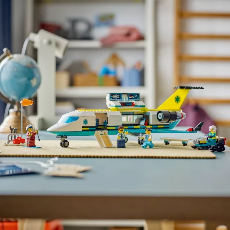 LEGO City Avārijas lidmašīna 60465 – neliels glābšanas lidaparāta būvēšanas komplekts, 403 detaļas, 4 minifigūriņas, vecums 6+