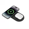 Belkin WIZ021VFBK - 2-in-1 bezvadu uzlādes paliktnis ar Qi2 tehnoloģiju 15 W, melns