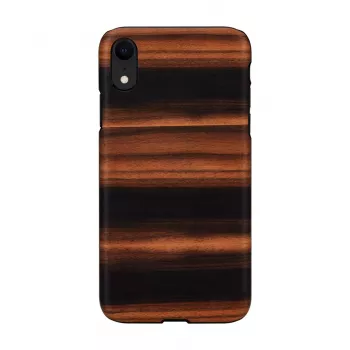 Viedtālruņa maciņš man and wood iPhone XR — melnkoka melns, aizsargājošs ciets apvalks