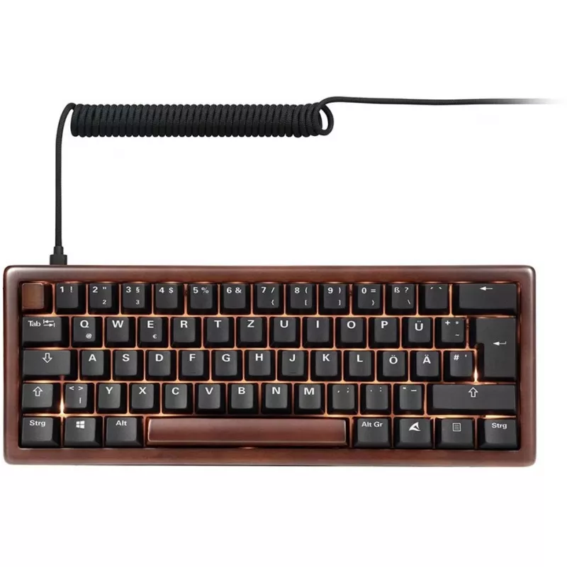 Sharkoon 100068100 tastatūra birojam USB QWERTZ vācu koka krāsā 61 taustiņi RGB LED