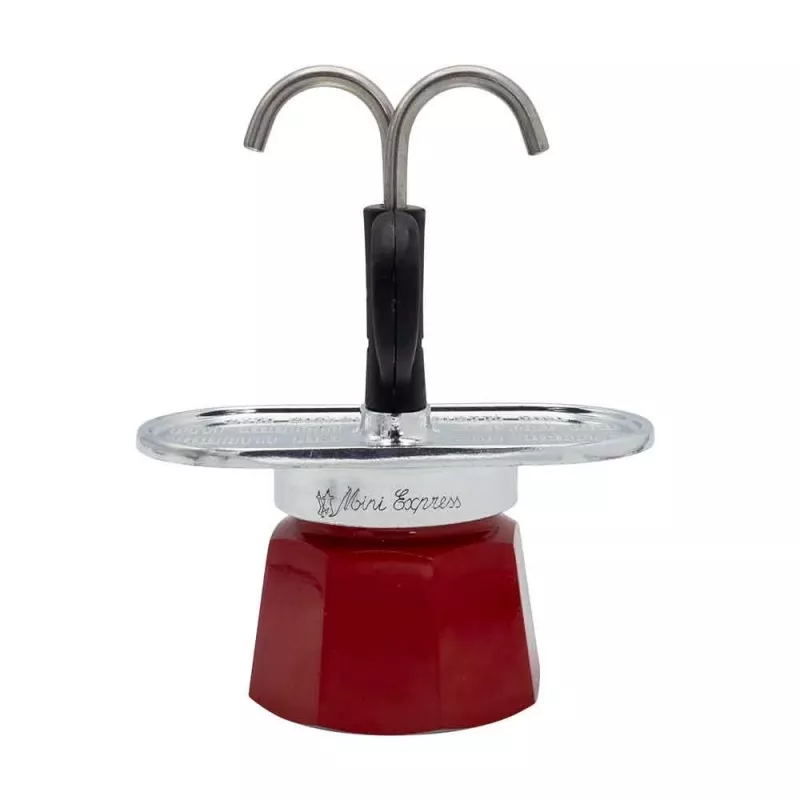 Bialetti Mini Express Magritte Moka krūze, sarkana, sudraba
