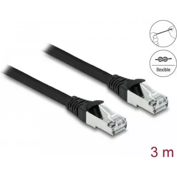 DeLOCK tīkla kabelis RJ45 Cat.6A S/FTP 3m Melns