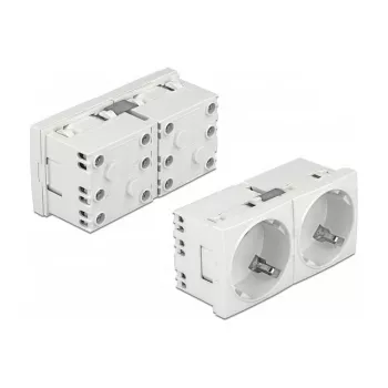 Kontaktligzda CEE 7/3 DELOCK Easy 45 — 250 V, 16 A, 4000 W, balta, ABS/PC, 90×45×40 mm