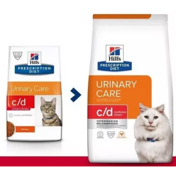 HILL'S PRESCRIPTION DIET Feline c/d Multicare Stress sausā kaķu barība ar vistu 8 kg