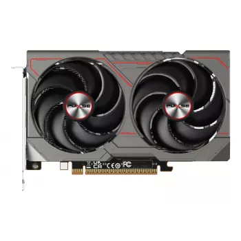 Grafikas karte Sapphire Radeon RX 9060 XT — 8 GB GDDR6, 128 bitu, PCIe x16 5.0, divu ventilatoru dzesēšana