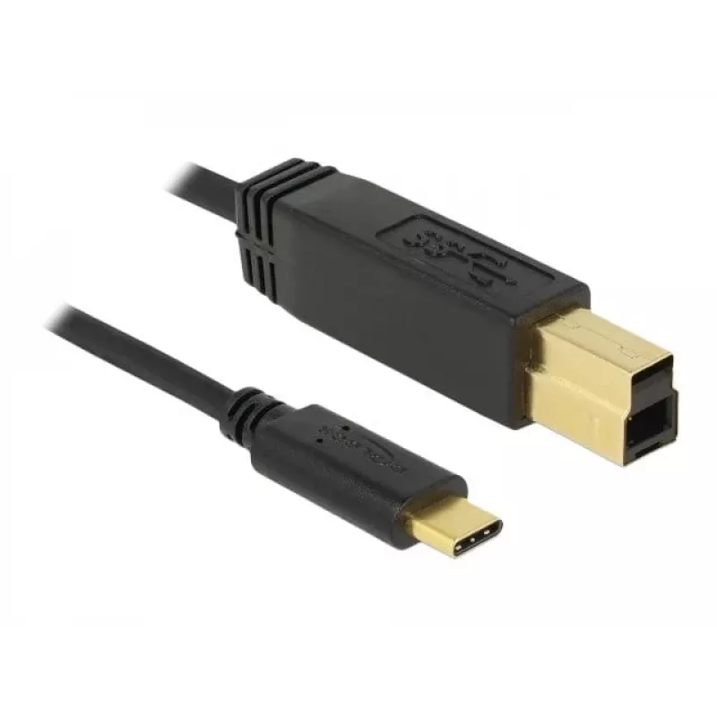 USB kabelis DeLOCK 83675 USB 3.2 Gen 2 1m USB C USB B melns