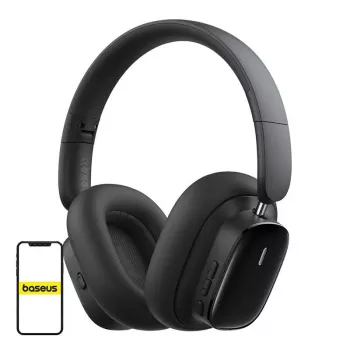 Baseus Bowie H1i austiņas Bezvadu galvas saite Zvani/Mūzika USB Type-C Bluetooth Melns