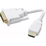 SpeaKa Professional DVI / HDMI adaptera kabelis DVI-D 18+1 pin spraudnis, HDMI-A spraudnis 2,00 m balts SP-7870336 apzeltīti spraudņa kontakti DVI kabelis (SP-7870336)