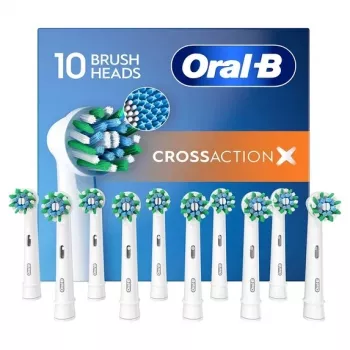 Replacement Brush Heads Oral-B Pro CrossAction, pack of 10, balta