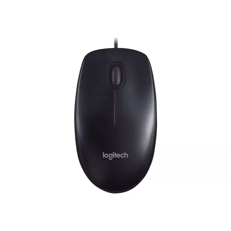 Logitech M90 vadu optiskā biroja pele — 1000 DPI, piemērota abām rokām, USB Type-A, melna