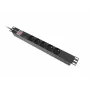 Lanberg PDU-05E-0200-IEC-BK strāvas sadales bloks (PDU) 5 maiņstrāvas rozetes 1U Melns