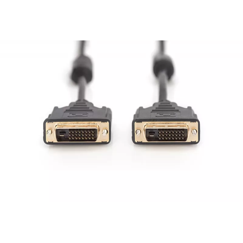DIGITUS - DVI kabelis - Dual Link - DVI-D (M) - DVI-D (M) - 5,0m - liets, īkšķa skrūves - melns (AK-320101-050-S)