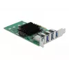 DeLOCK PCI Express x4 karte ar 4 ārējiem USB 3.0 četru kanālu portiem - zema profila formas faktors