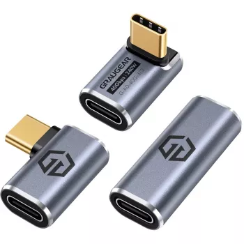 USB-C adapteris GrauGear G-AD-40G-3 — 40 Gbps, alumīnijs, 3 gab.