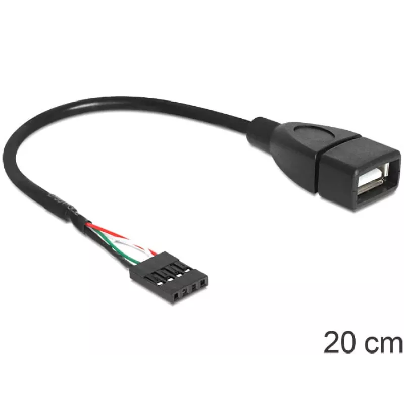 Delock kabelis USB spraudņa ligzda > USB 2.0 Type-A ligzda 20 cm (83291)
