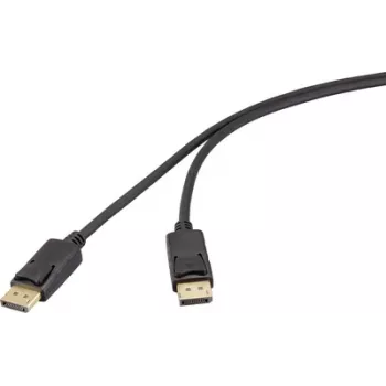 Renkforce DisplayPort spraudnis, melns RF-6830476 4K UHD (RF-6830476)