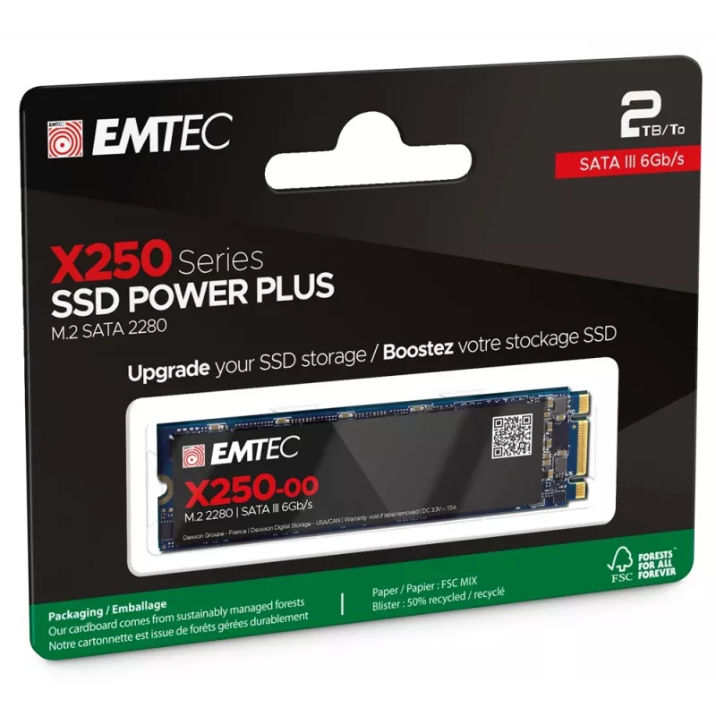 SSD disks Emtec X250 2 TB M.2 Serial ATA III 3D NAND