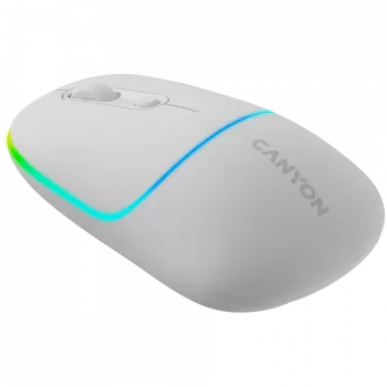 Canyon MW-22 CNS-CMSW22SW pele – 2-in-1 Bluetooth/2,4 GHz – optiska – 800/1200/1600 DPI – 4 pogas – RGB apgaismojums – uzlādējama – sniegbalta