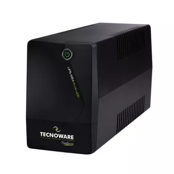 Nepārtrauktās barošanas avots TECNOWARE FGCERAPL1202SCH, 1,2 kVA / 840 W, 2 maiņstrāvas rozetes, Micro‑USB, hermētiski noslēgts svina‑skābes akumulators, 4,5 kg