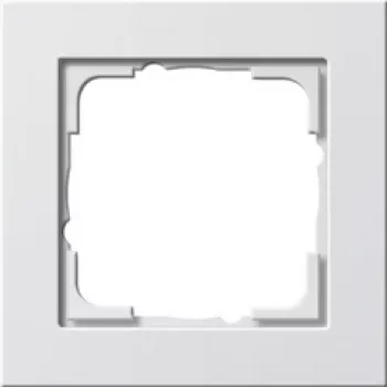 Sienas plāksne GIRA E2 balta — termoplastiska, bezskrūvju, 80.8×80.8×9.3 mm