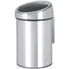 Atkritumu tvertne BRABANTIA Touch Bin 3 L Brilliant Steel modelis 36 39 62