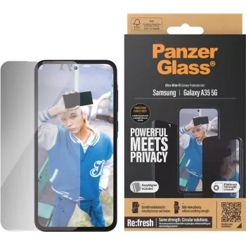 PanzerGlass Privacy Screen Protector Ultra-Wide Fit priekš Sam A35 ar Easy Aligner