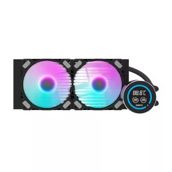 240mm radiators Darkflash DN-D240 Melns — ūdens dzesēšanas radiators šķidruma dzesēšanas sistēmām datoros