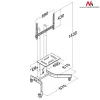 Maclean MC-739 profesionāls TV statīvs-ratiņi ar riteņiem, 32-65 collas (165,1 cm), maks. 40 kg, VESA līdz 400x600, melns