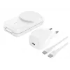 Iekštelpu lādētājs Belkin UltraCharge 25w Qi2 3in1 Magnetic Charger EU balta Square
