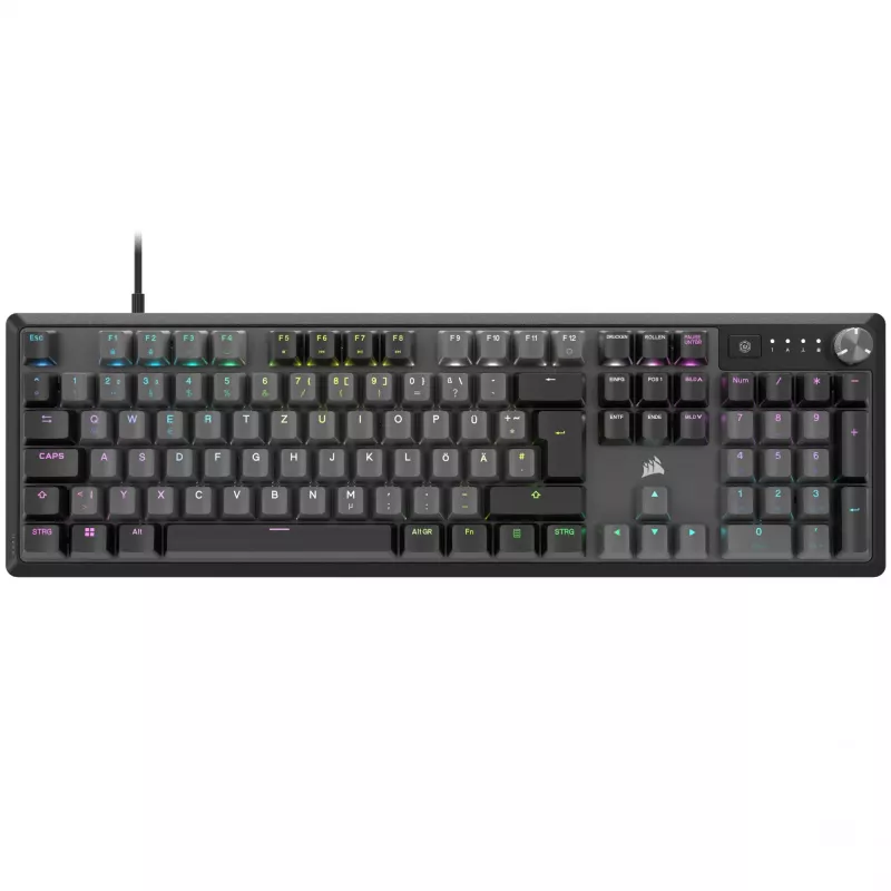 Corsair K70 CORE RGB tastatūra spēlēm USB QWERTZ vācu pelēka