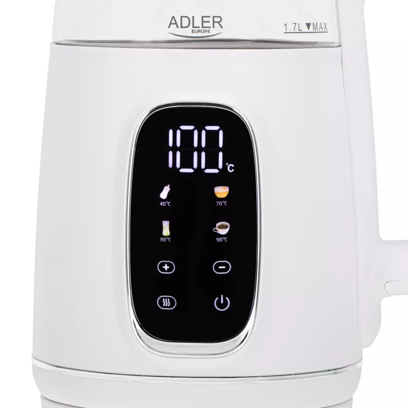ADLER AD 1305 electric kettle balta/silver
