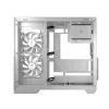 PC korpuss MODECOM Volcano Panorama Midi Tower balts — micro ATX, rūdīts stikls, ARGB, USB-C, atbalsta GPU 400 mm