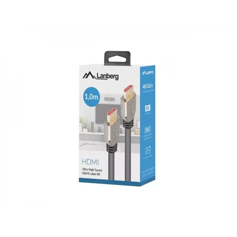 Lanberg CA-HDMI-30CU-0010-BK kabelis HDMI 1m HDMI tips A (standarta) 8K 60Hz