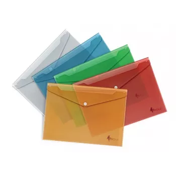 Aploksne ar apdruku Forpus, A4, plastmasa, sarkana, caurspīdīga