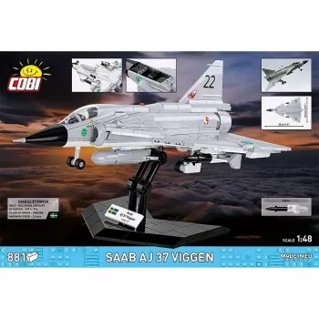 Cobi Blocks Saab AJ 37 Viggen 881 elementu konstrukciju komplekts