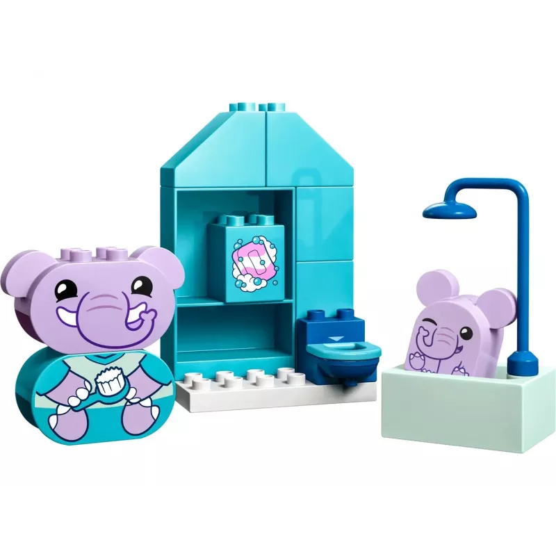 LEGO DUPLO Vannas laika komplekts 10413 — peldēšanās tematikas rotaļu komplekts mazuļiem, 15 gab., ieteicamais vecums 1,5+