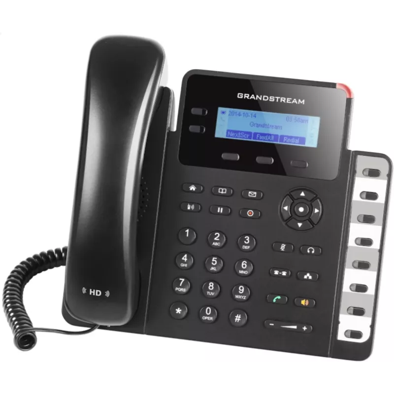 DECT tālrunis Grandstream GXP1628 — DECT galda/sienas tālrunis, LCD 132x48 px, skaļrunis, 500 kontaktu, RJ‑9 austiņas