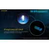 Atslēgu piekariņa lukturītis Nitecore TIKI GITD BLUE — pelēks, USB atkārtoti uzlādējams, 1 lm, 55 mm, 12 g, IP66, triecienizturīgs