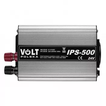 Strāvas pārveidotājs AZO 350/500W 24V uz 230V modelis 4PRZ24230IPS500, 350W nepārtraukta / 500W maksimālā