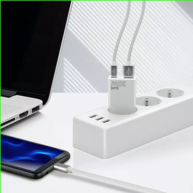 Universāls USB sienas lādētājs everActive SC-380Q Super plāns QC 3.0 — Quick Charge 3.0, kompakts dizains
